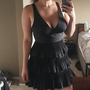 BCBGMaxazria tiered little black dress LBD